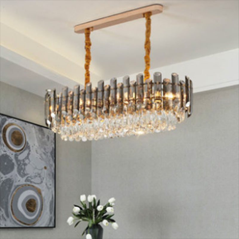 Modern Kitchen Pendant Lights Geometric Island Lighting Fixtures with Crystal Shade
