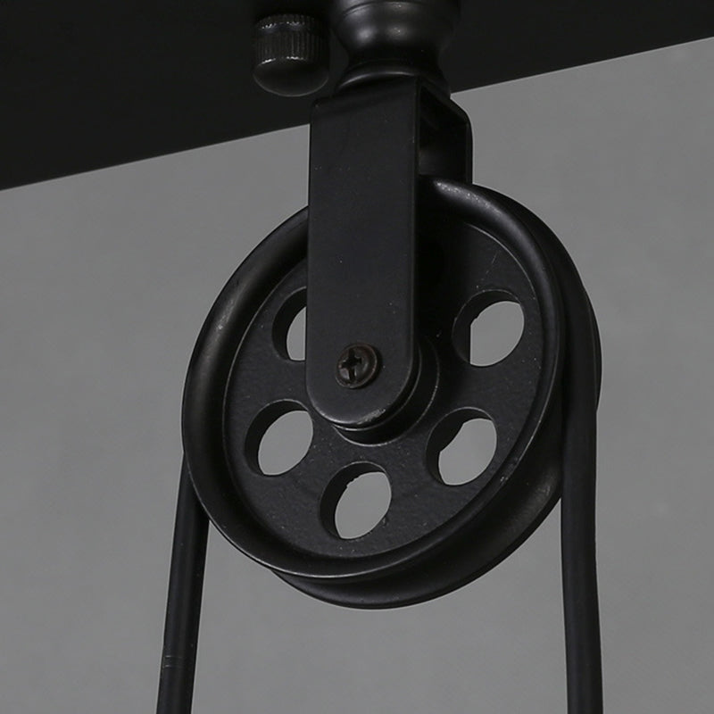 Cone Island Chandelier Industrial Kitchen Island Lighting Metal 3 Light Chandelier in Black