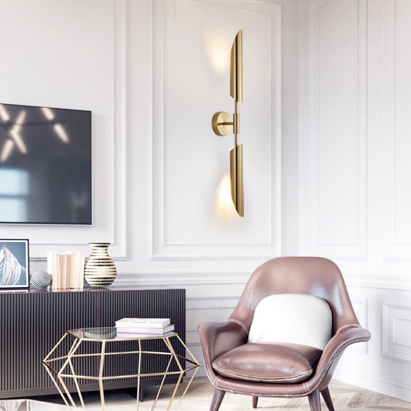 Lampada da parete geometrica di ferro elettroplate moderno a parete di lusso per spazi interni