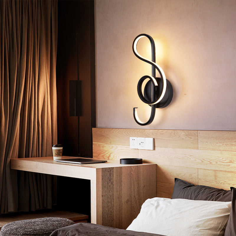 1 Light Unique Shade Murce Murce Modern Simple Style Wall Lighting en noir pour la chambre