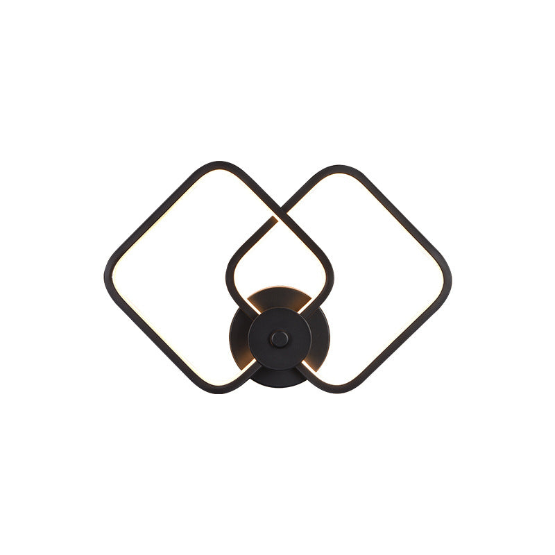 1 Light Unique Shade Murce Murce Modern Simple Style Wall Lighting en noir pour la chambre