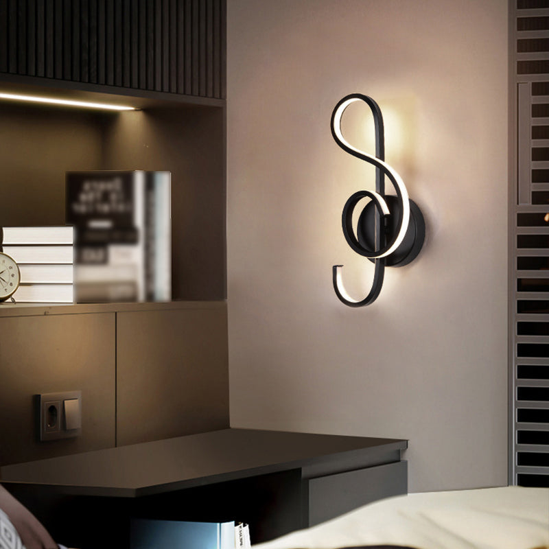 1 Light Unique Shade Murce Murce Modern Simple Style Wall Lighting en noir pour la chambre