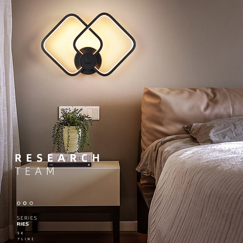 1 Light Unique Shade Murce Murce Modern Simple Style Wall Lighting en noir pour la chambre