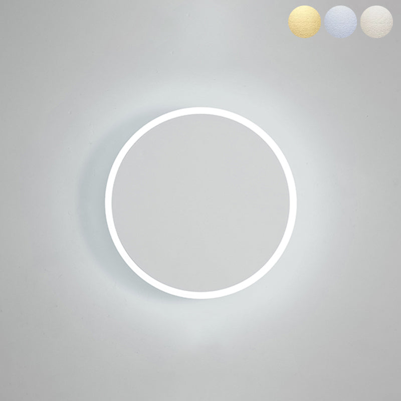 1-Light Round Shade Murce Murce Modern Simple Style Wall Éclairage en blanc