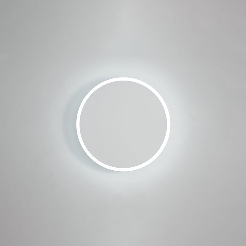 1-Light Round Shade Wall Sconce Modern Simple Style Wall Lighting in White