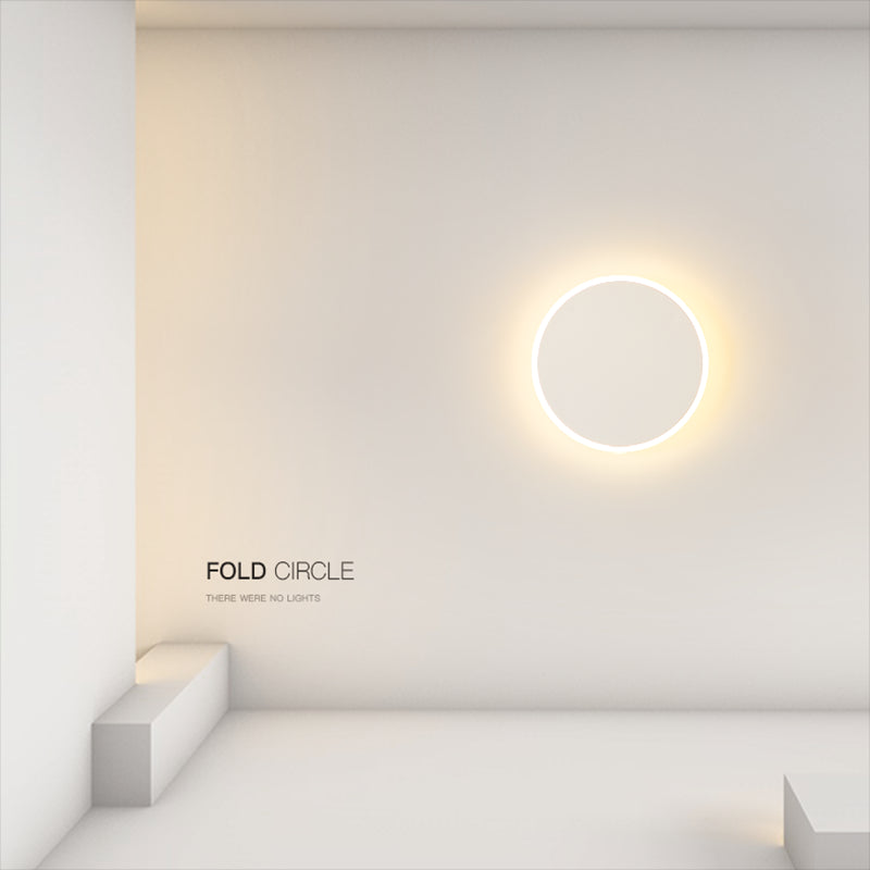 1-Light Round Shade Murce Murce Modern Simple Style Wall Éclairage en blanc