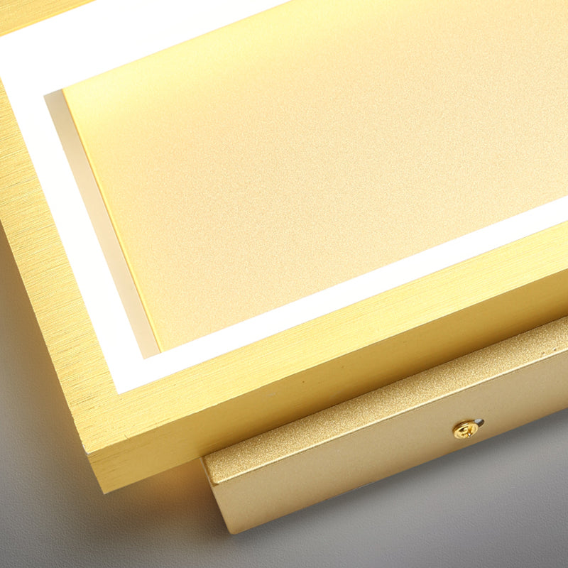 Éclairage de mur en métal simple à la nuance carrée 1-LIGHT