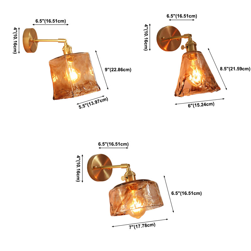 Geometric Sconce Lights Industrial Wall Sconce Metal 1 Light Sconce Light Fixtures for Living Room