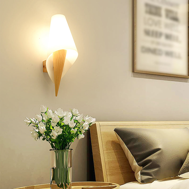 Lampada da parete moderna per parete geometrica 1 muro di vetro 1 luci di applique a parete leggera in bianco