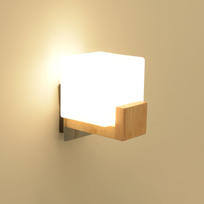 Lampada da parete moderna per parete geometrica 1 muro di vetro 1 luci di applique a parete leggera in bianco