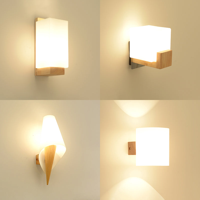Lampada da parete moderna per parete geometrica 1 muro di vetro 1 luci di applique a parete leggera in bianco