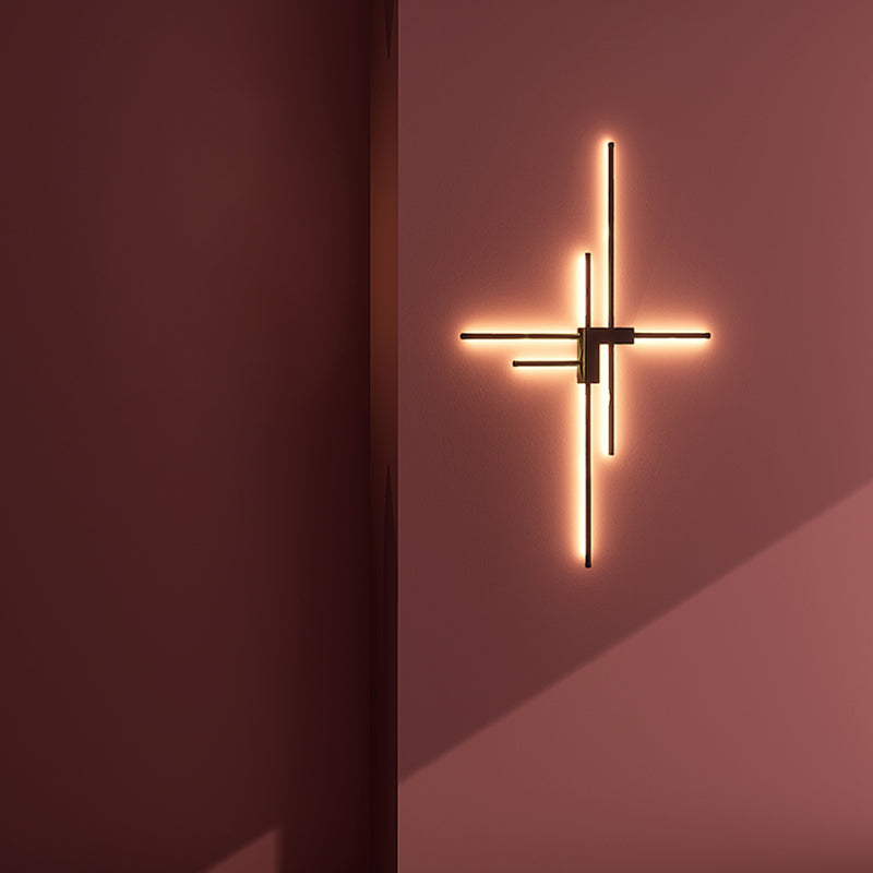 Prononi di parete lineari fluttuano lampada da parete moderna metallo 6 lampada con applique luminosa