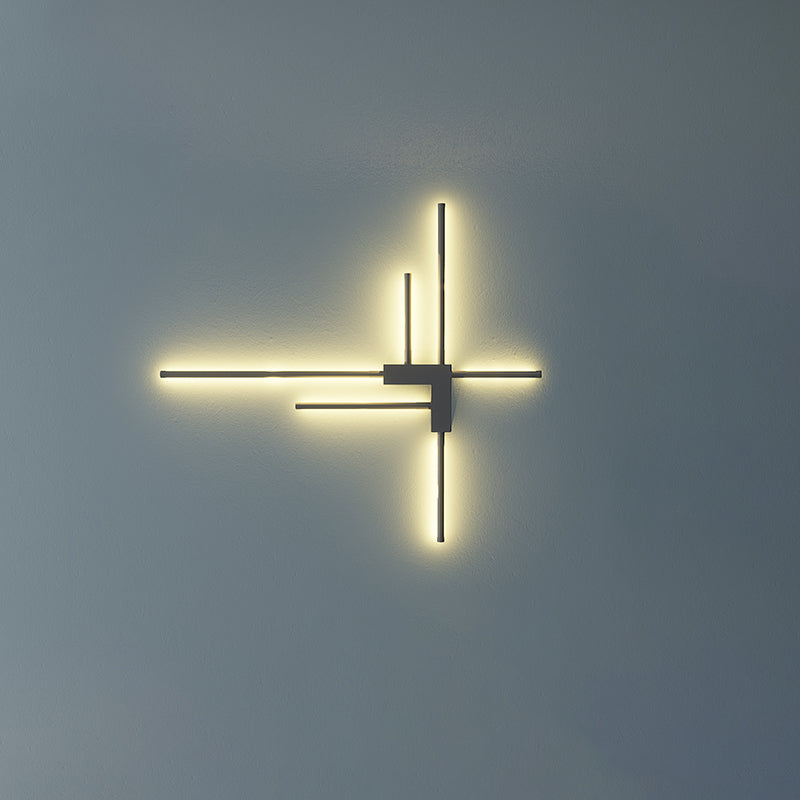 Prononi di parete lineari fluttuano lampada da parete moderna metallo 6 lampada con applique luminosa