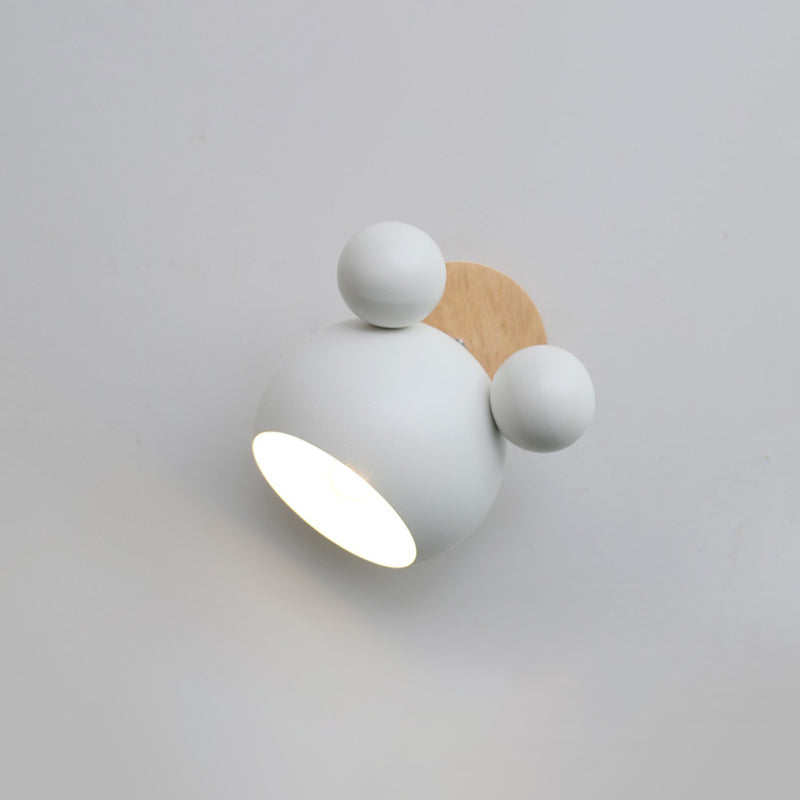 Illuminazione a parete rotonda in metallo contemporaneo 1 lampada montata a parete per la testa