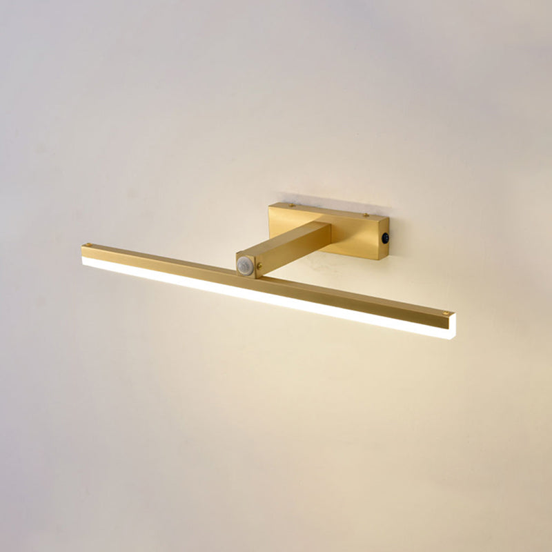 Contemporary Minimalism Style LED Copper Inductive Vanity Wall Lighting Light for Bathroom