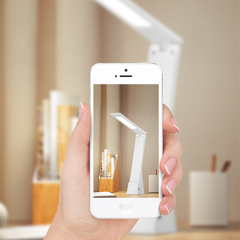 USB Table Lamp with Touch Control, Task Plastic Folding Table Light for Bedroom