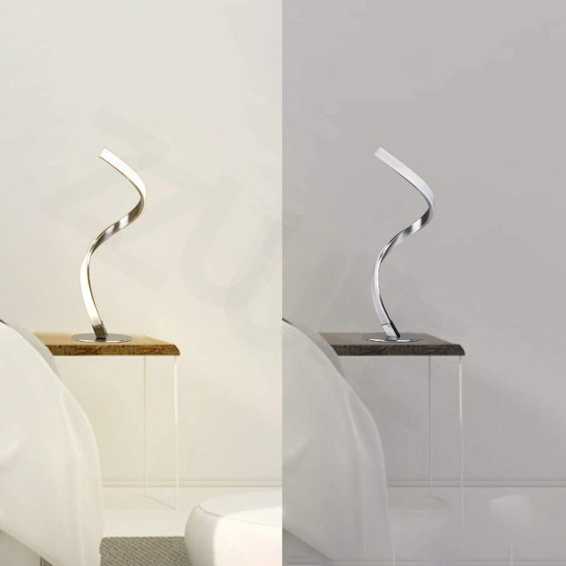 Lampada da tavolo intrecciata in metallo, luce da tavolo lineare a barra lunga per camera da letto