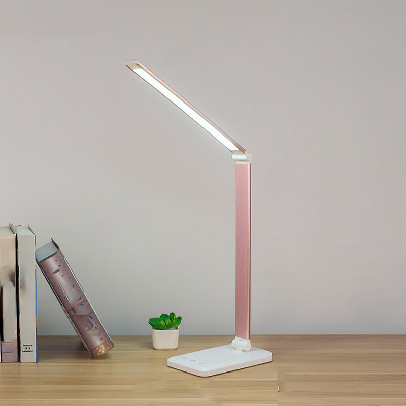 USB Table Lamp with Touch Control, Task Style Metal Folding Table Light for Bedroom