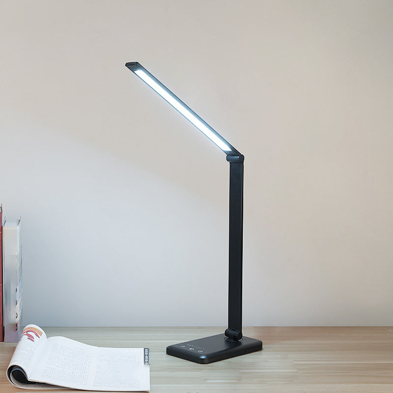 USB Table Lamp with Touch Control, Task Style Metal Folding Table Light for Bedroom