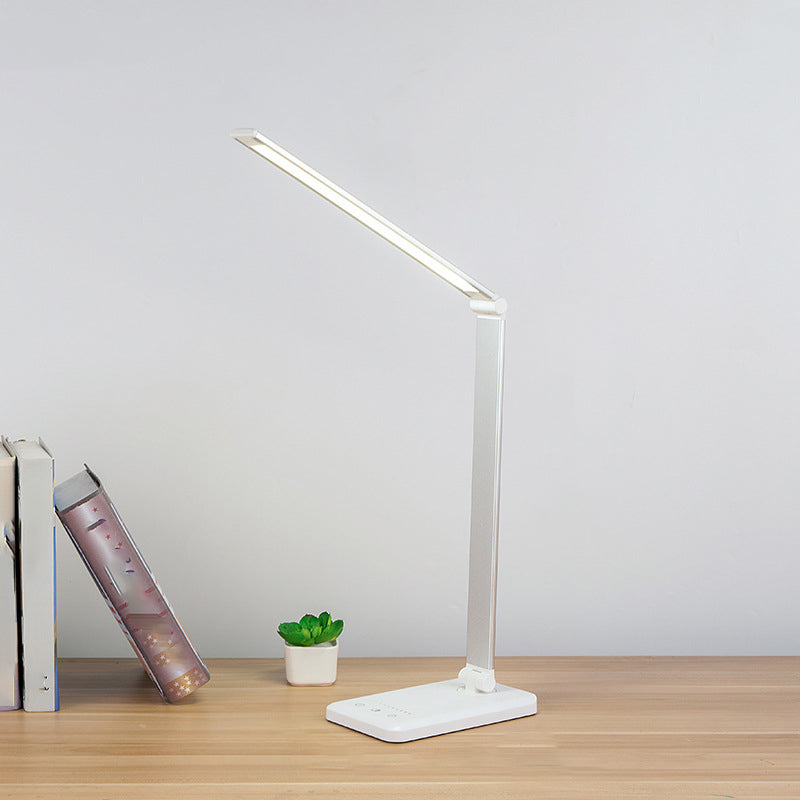 USB Table Lamp with Touch Control, Task Style Metal Folding Table Light for Bedroom