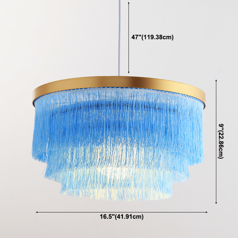 Kreisförmige Stoff hängende Lichter moderner Stil 1-Licht-Anhänger Lampenleuchten