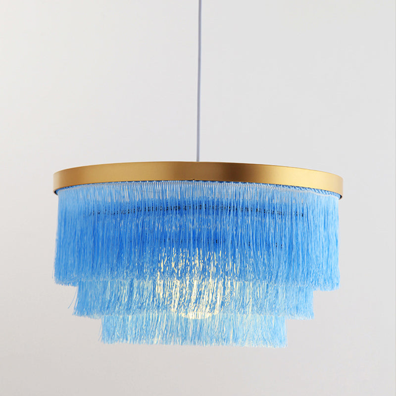 Kreisförmige Stoff hängende Lichter moderner Stil 1-Licht-Anhänger Lampenleuchten