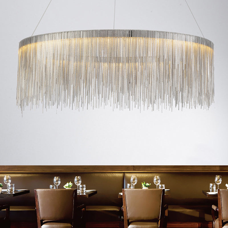 Round Aluminium Hanging Ceiling Pendant Fixtures 1-Light Modern Style Led Pendant Lamp