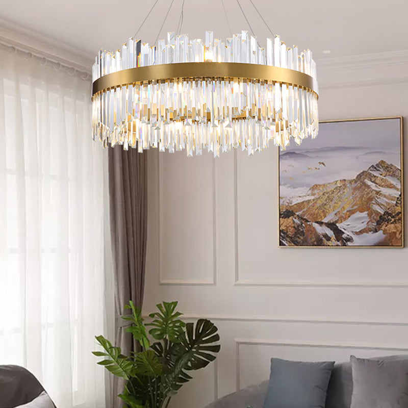 Lampadari moderni per la sala da pranzo circolare di illuminazione sospesa con tonalità cristallina