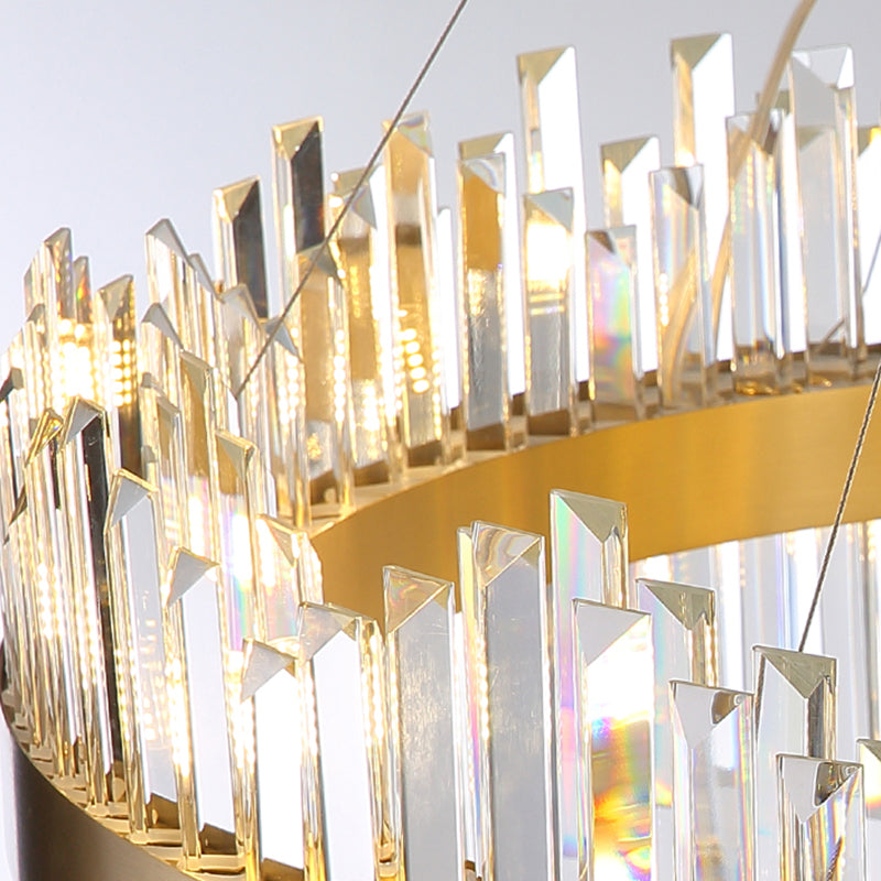 Lampadari moderni per la sala da pranzo circolare di illuminazione sospesa con tonalità cristallina