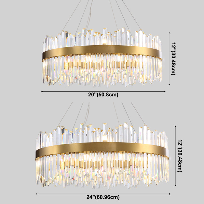 Lampadari moderni per la sala da pranzo circolare di illuminazione sospesa con tonalità cristallina