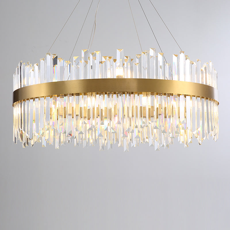 Lampadari moderni per la sala da pranzo circolare di illuminazione sospesa con tonalità cristallina
