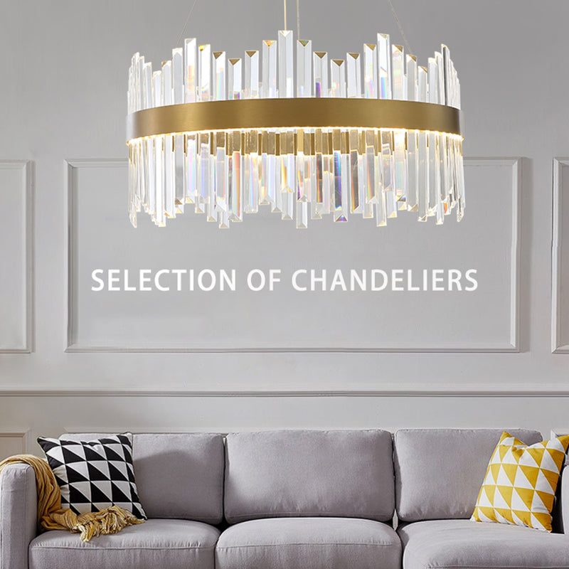 Lampadari moderni per la sala da pranzo circolare di illuminazione sospesa con tonalità cristallina