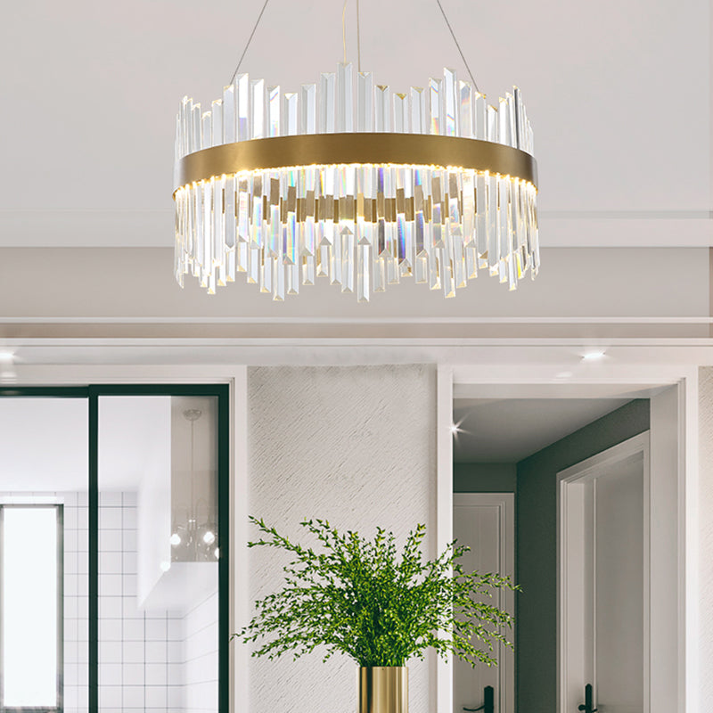 Lampadari moderni per la sala da pranzo circolare di illuminazione sospesa con tonalità cristallina