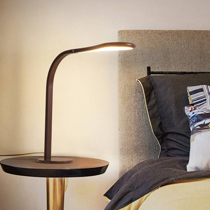 Tröpfchen -Tasklampen zeitgenössischer Acryl -LED -Kaffee kleine Schreibtischlampe mit Metallkrümmungsarm, warm/weißes Licht