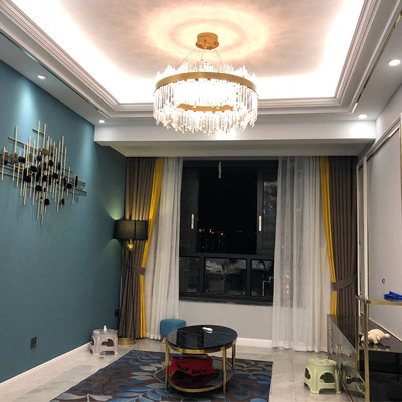 Lampadari moderni per la sala da pranzo circolare di illuminazione sospesa con tonalità cristallina