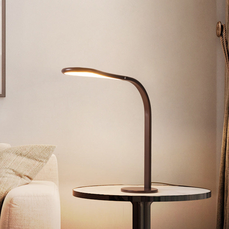 Tröpfchen -Tasklampen zeitgenössischer Acryl -LED -Kaffee kleine Schreibtischlampe mit Metallkrümmungsarm, warm/weißes Licht