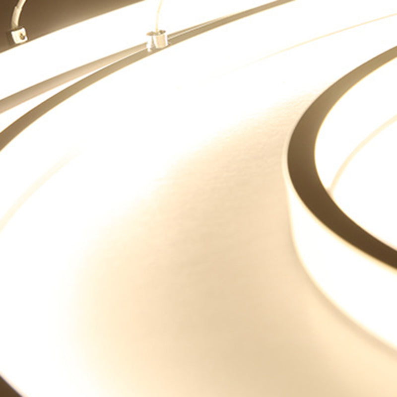 Modern Style Multi-Tier Pendant Chandelier Metal Mutil Lights Suspended Lighting Fixture in White