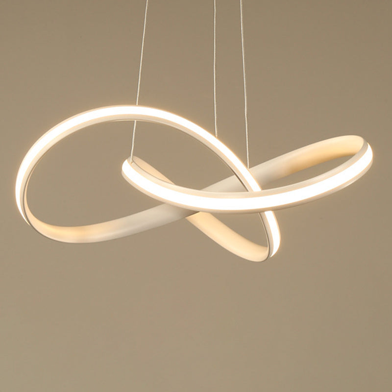 Cerchio appeso leggero moderno in stile metallo a lettere appese a LED per la sala da pranzo soggiorno