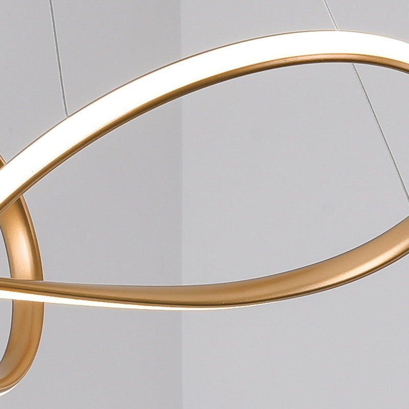 Acrylgold -LED -LED Hängende Lampe im modernen Einfachheit Eisen linearer Kronleuchter für Esszimmer