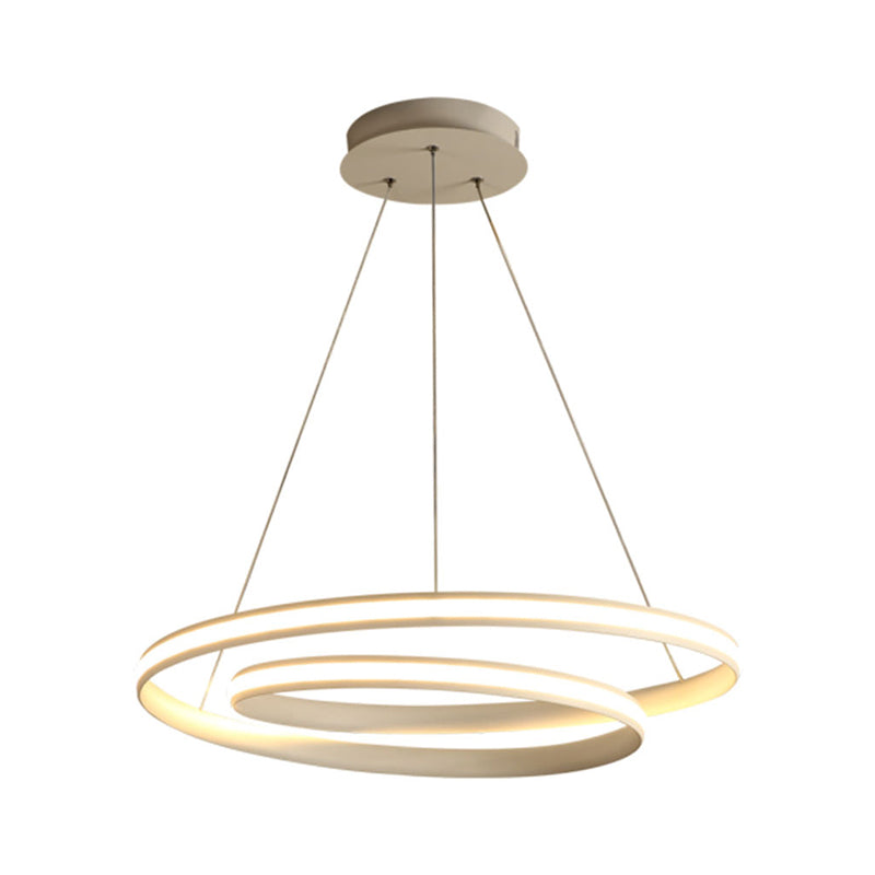 Modern Simplicity LED Hanging Lamp Lacquered Aluminium Linear Chandelier with Silicone Shade