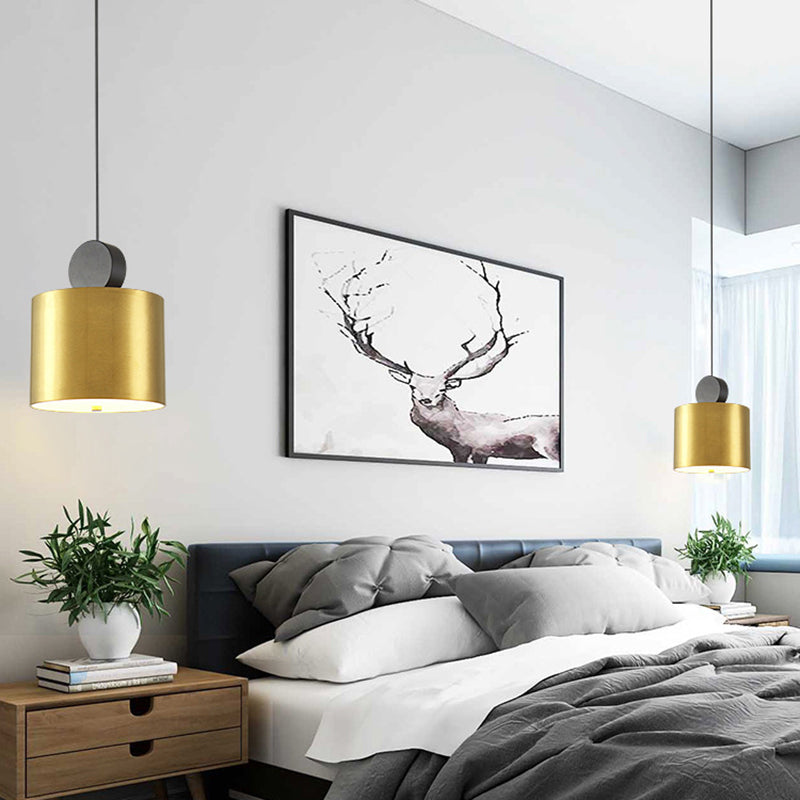 Contemporary Geometric Shaped Drop Pendant Metal 1 Light Suspension Light