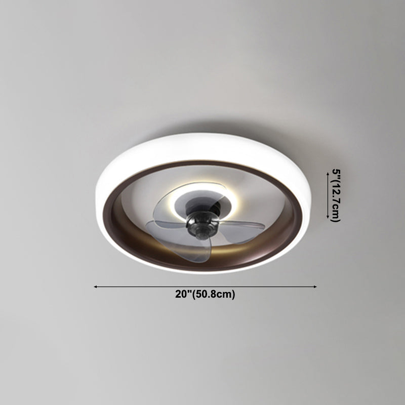 Modern beknopte led plafondventilator licht smeedijzeren cirkelvormige spoelbevel met acryl schaduw