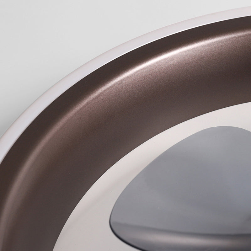 Modern beknopte led plafondventilator licht smeedijzeren cirkelvormige spoelbevel met acryl schaduw