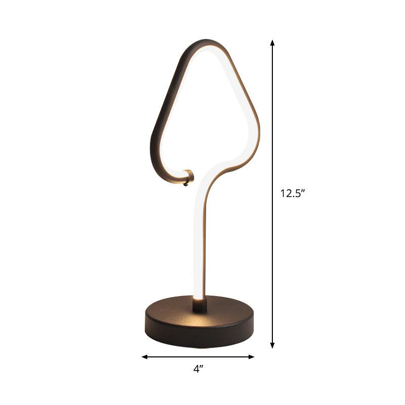 Triangle Acrylic Task Light Contemporary LED Black Nightstand Lamp with Circle Metal Base, Warm/White Light