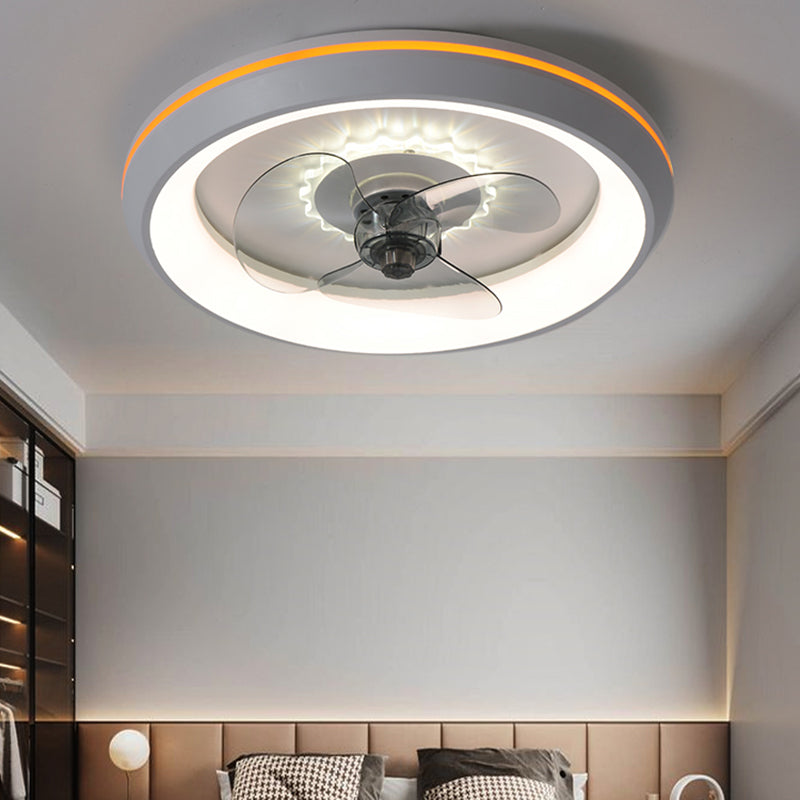 Moderne minimalistische LED -Deckenventilatoren Aluminium kreisförmige Deckenleuchte mit Acrylschatten
