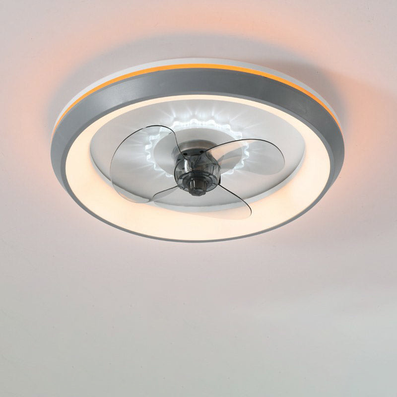Moderne minimalistische LED -Deckenventilatoren Aluminium kreisförmige Deckenleuchte mit Acrylschatten