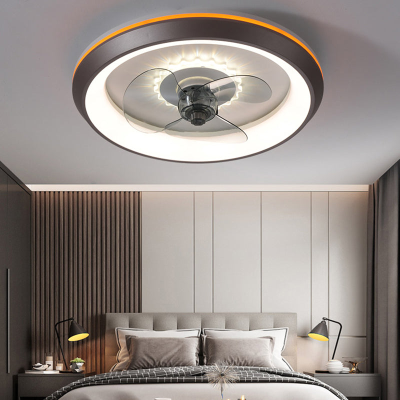 Moderne minimalistische LED -Deckenventilatoren Aluminium kreisförmige Deckenleuchte mit Acrylschatten
