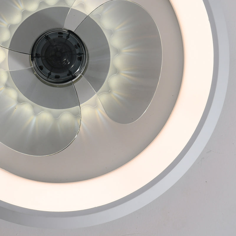 Moderne minimalistische LED -Deckenventilatoren Aluminium kreisförmige Deckenleuchte mit Acrylschatten