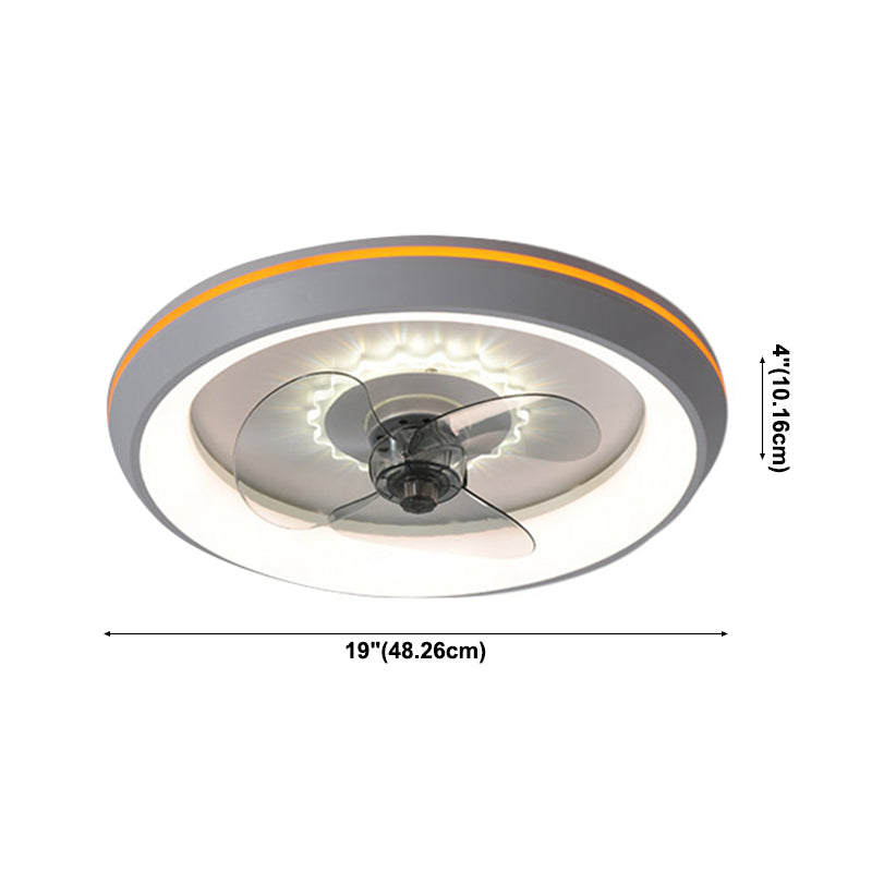 Moderne minimalistische LED -Deckenventilatoren Aluminium kreisförmige Deckenleuchte mit Acrylschatten