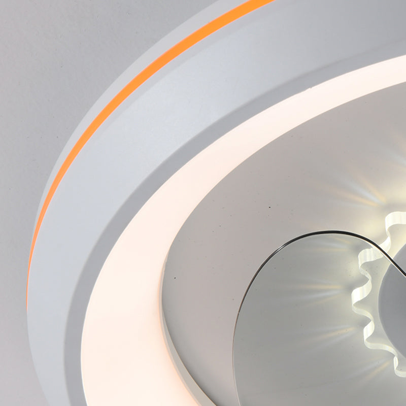 Moderne minimalistische LED -Deckenventilatoren Aluminium kreisförmige Deckenleuchte mit Acrylschatten